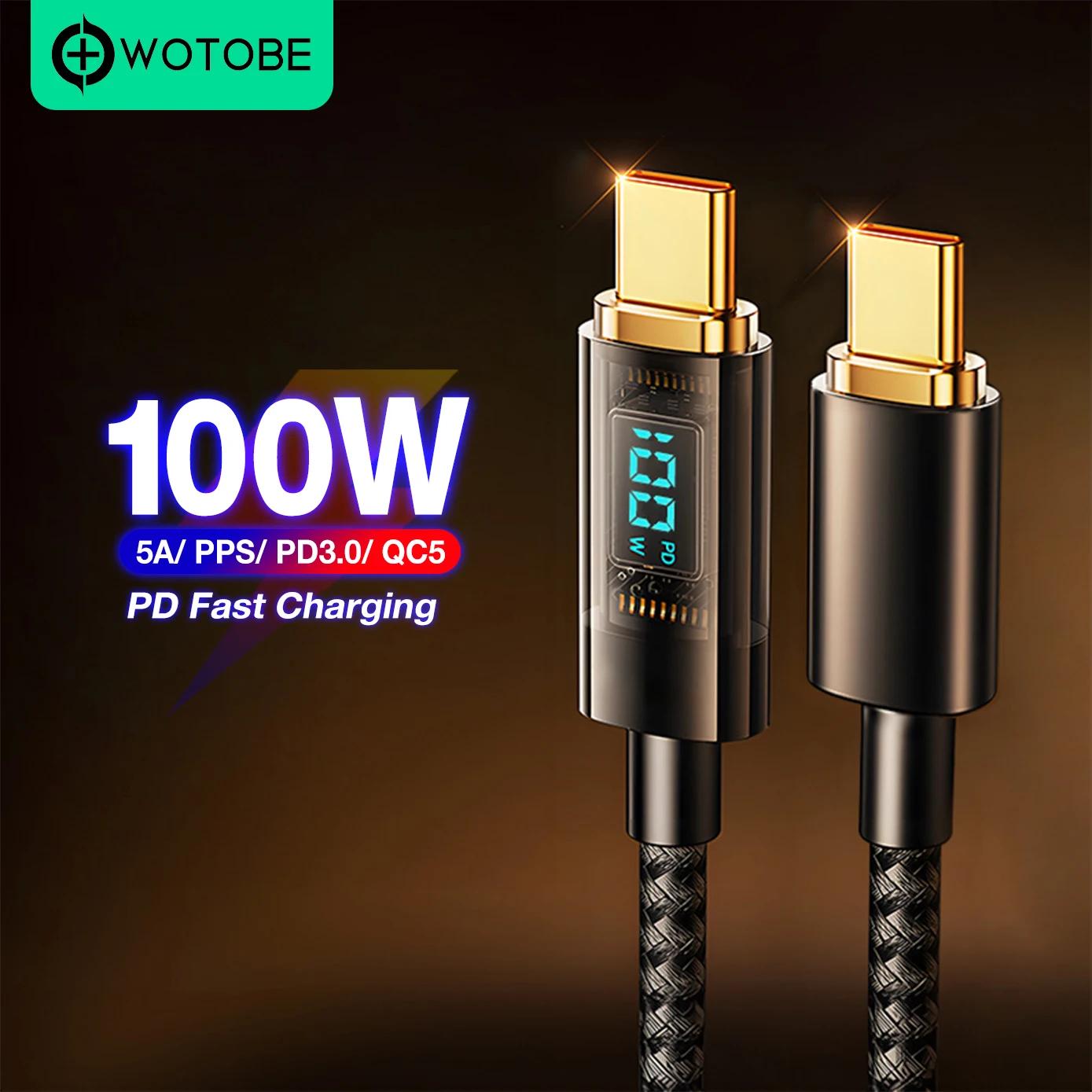 WOTOBEUS CŸ Ϸ  ڵ, ƺ , е, Ƽ,  Ʈ ޴, PD 100W LED ÷, 5A USB C to C ̺